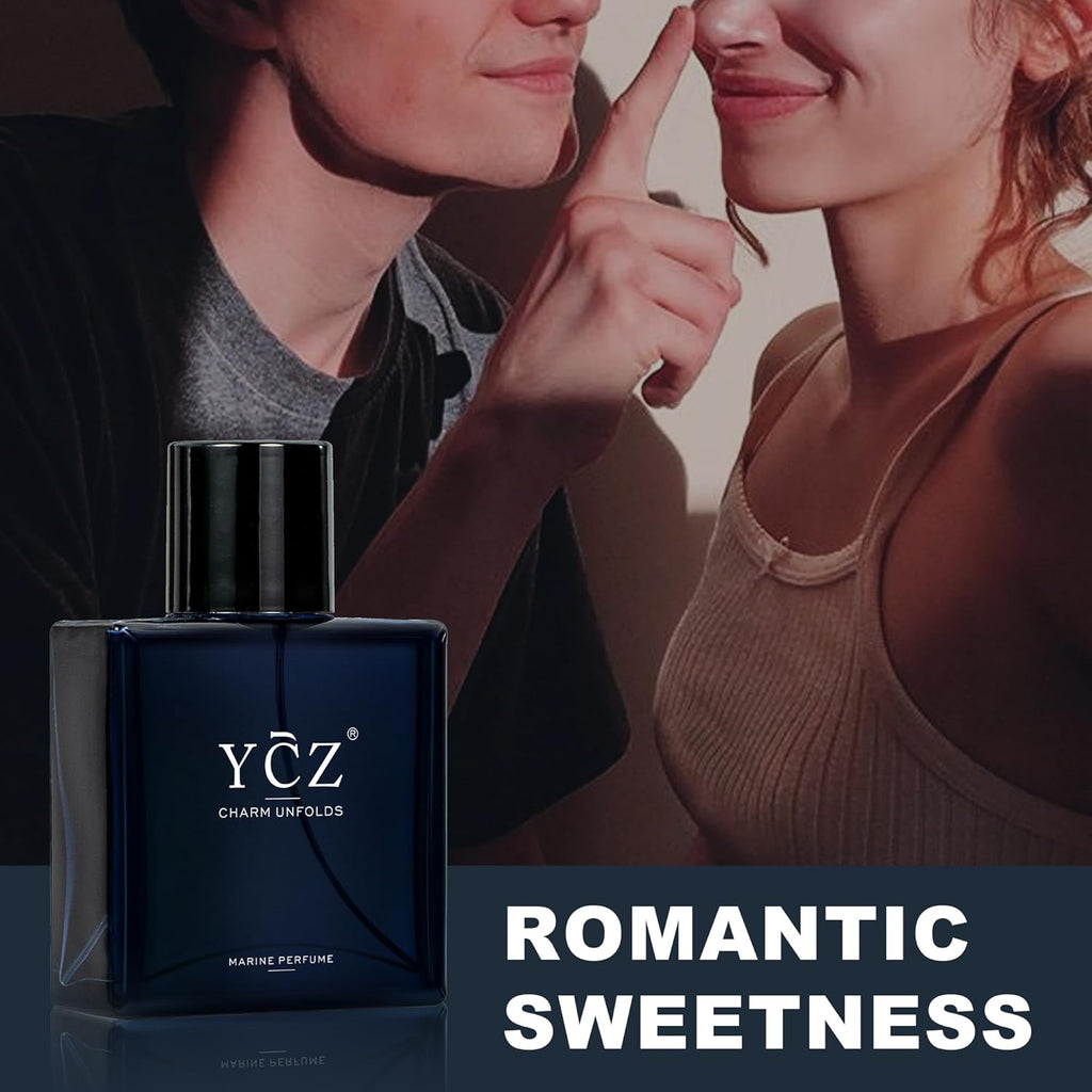 Charm Unfolds Marine Perfume for Men, 1.7 Oz. Long Lasting Eau De Parfum Cologne for Men, Oriental Woody Fragrance - Ideal Special Occasions, Making It the Ideal Gentlemen’S Gift